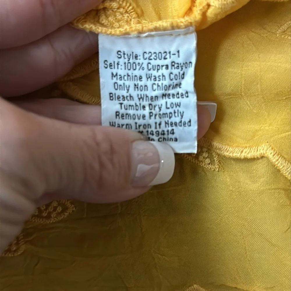 NWT Johnny Was top size Medium Golden Marigold floral Rayon Romantic Mandi Tunic - Picture 10 of 10